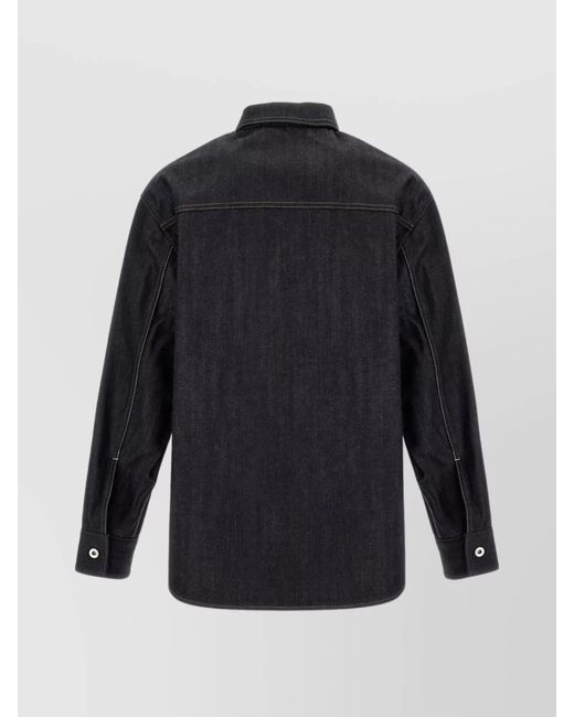 Jil Sander Blue Denim Long-Sleeve Shirt for men