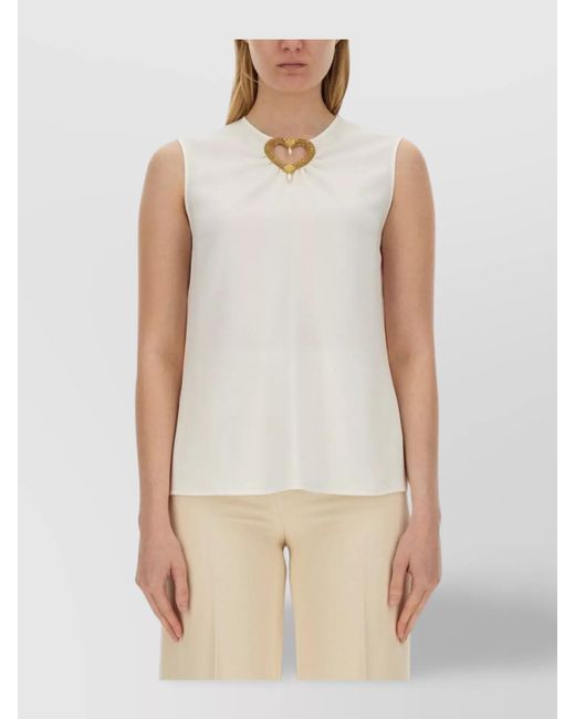 Moschino Natural Heart Appliqué Blouse