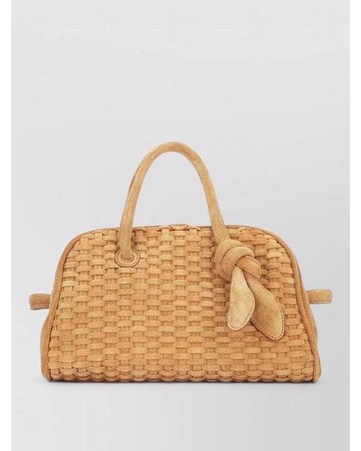 Jacquemus Natural Structured Tote Bag Woven Top Handle Knot