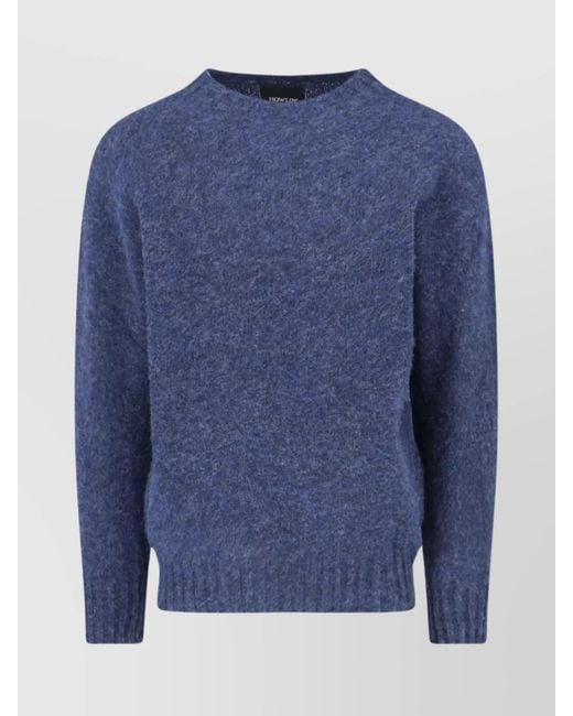 Howlin' By Morrison Blue Fine Wool Crewneck Jumper for men