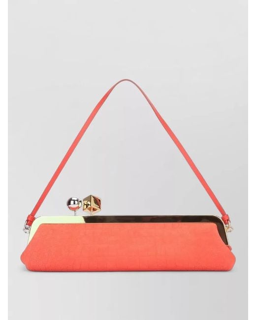 Jacquemus Red Rectangular Salon Clutch Bag Shoulder Strap