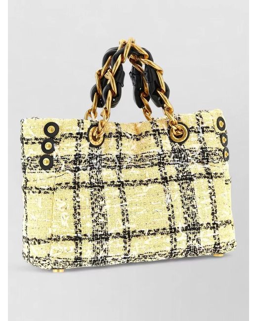 Balmain Metallic 1945 Small Tweed Tote Bag
