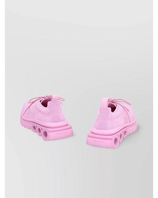 Ferragamo Pink Fabric Low-Top Sneakers