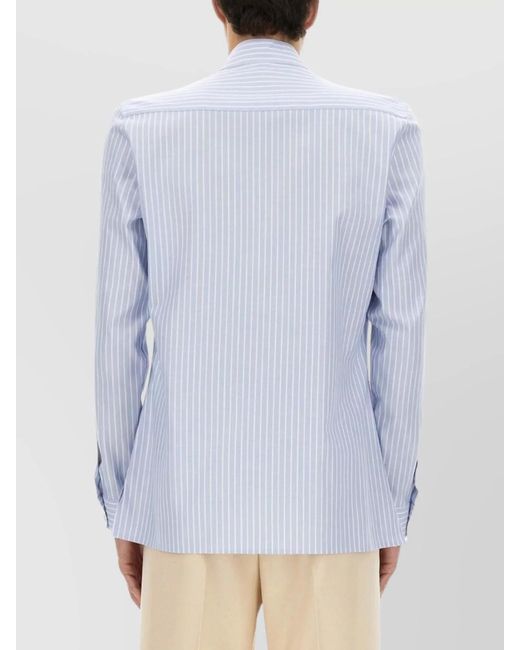 Valentino Blue Oxford Cotton Shirt Toggle for men
