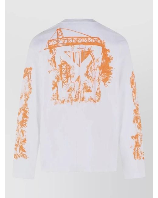 Off-White c/o Virgil Abloh White City Nature Cotton T Shirt Long Sleeves for men
