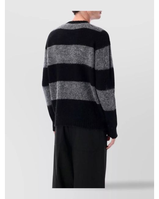 Howlin' By Morrison Blue Striped Ribbed Wool Relaxed-Fit Jumper for men
