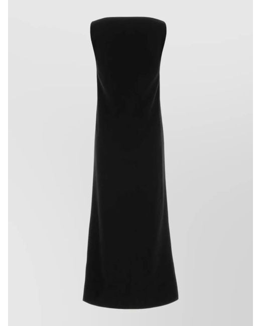 Jil Sander Black Virgin Wool Maxi Dress