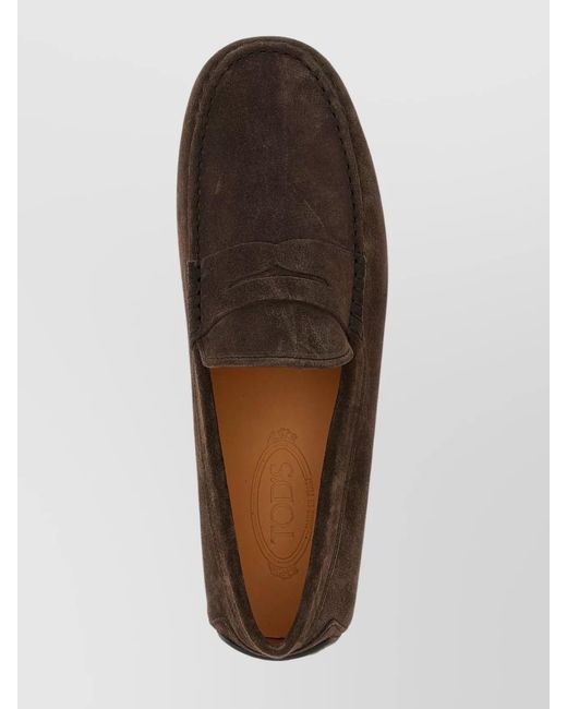 Tod's Brown Leather City Gommino Loafers for men