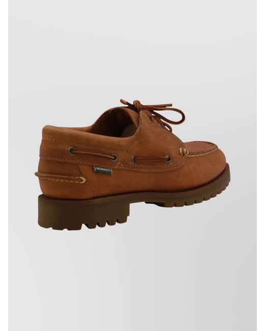 Sebago Brown Round Toe Brogues Featuring Stitch Detailing for men