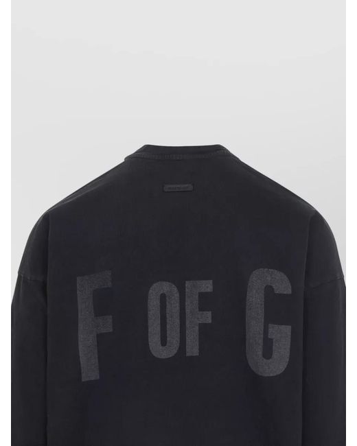 Fear Of God Blue Fog Logo Crew Neck Long Sleeve T-Shirt for men