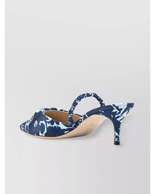 KENZO Blue Printed Satin Mules