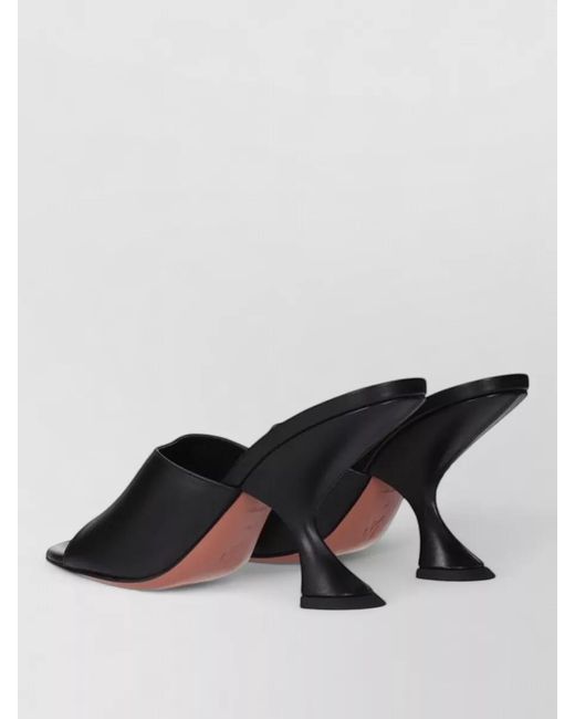 AMINA MUADDI Black Leather Stiletto-Heel Mules