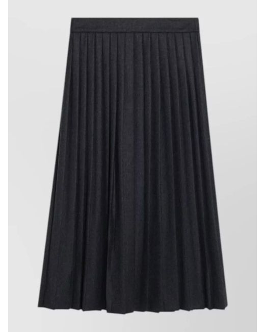 Prada Black High Waist Skirt Pleated Safety Pin