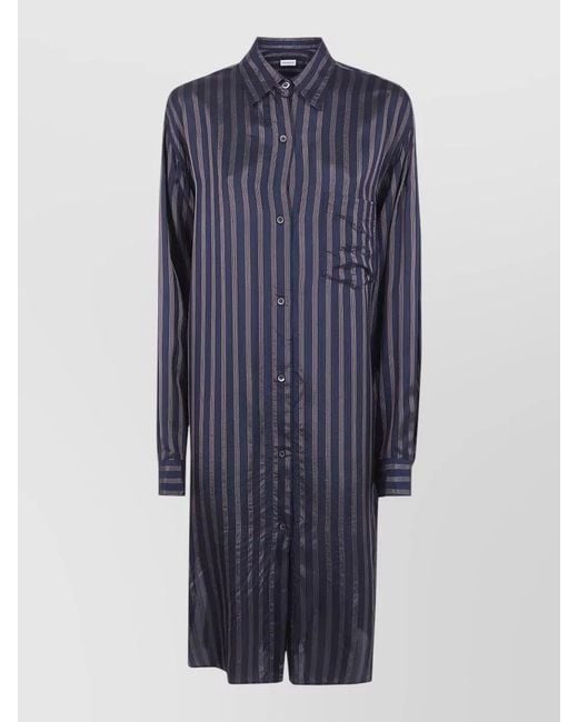 Dries Van Noten Blue Cupro Midi Dress