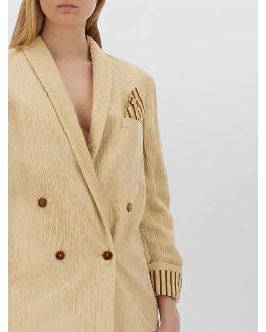 Alysi White Oversize Double Breasted Jacket Notch Lapel