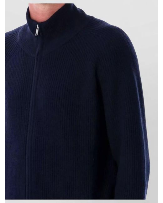 Isabel Marant Blue Zip Knit Jacket High Collar Long Sleeves for men