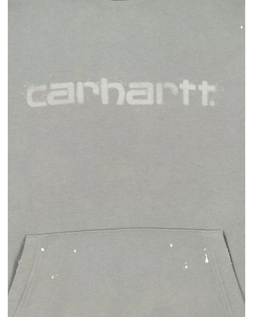 Carhartt Gray Cotton Destroy-Effect Logo-Print Sweatshirt for men