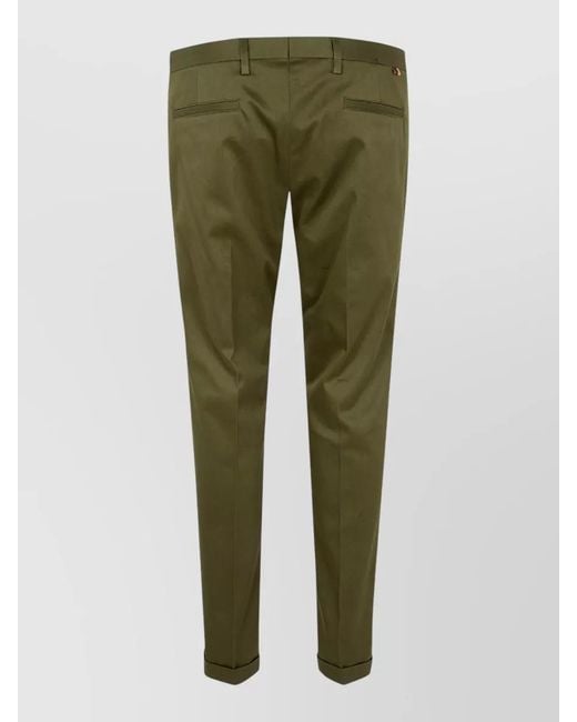 Paul Smith Green Tailored Trousers Belt Loops Cuffed Hem for men