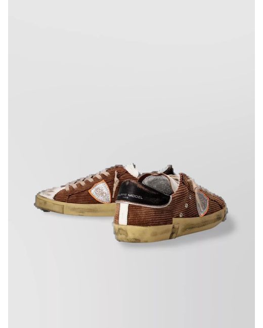 Philippe Model Brown Low Top Sneakers for men