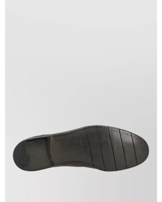 Premiata Gray Leather Loafers Flat Sole Round Toe for men