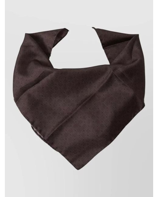 Dolce & Gabbana Brown Patterned Silk Square Pocket Handkerchief Scarf for men