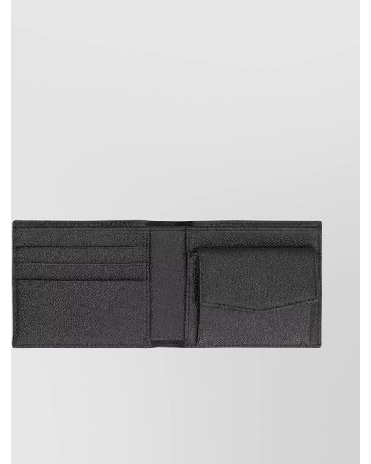 Dolce & Gabbana Black Calfskin Leather Flap-Over Wallet for men