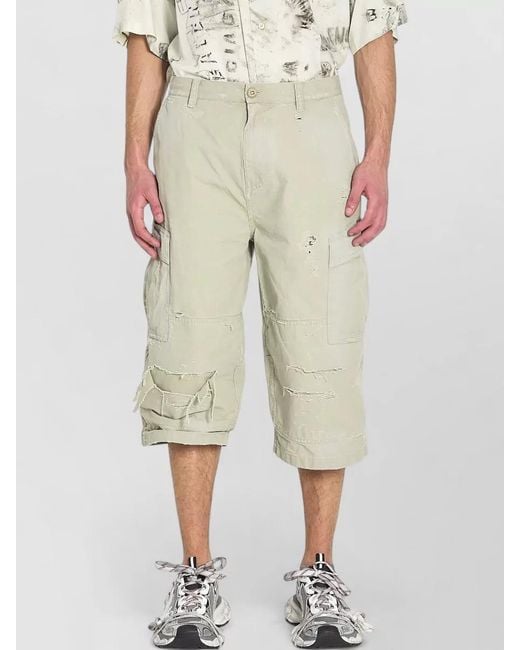 Balenciaga Natural Military Cargo Pants Mid Rise Cotton for men