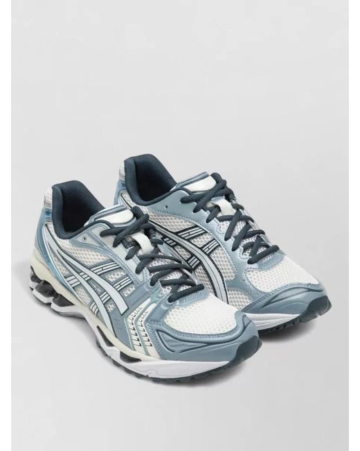 Asics Blue Mesh Upper Sneakers Rubber Outsole Design