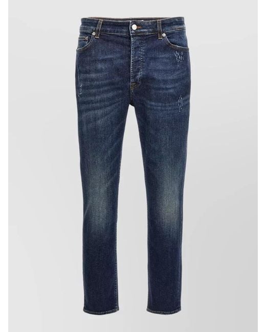 Department 5 Blue Drake Jeans Belt Loops Distressed Faded for men