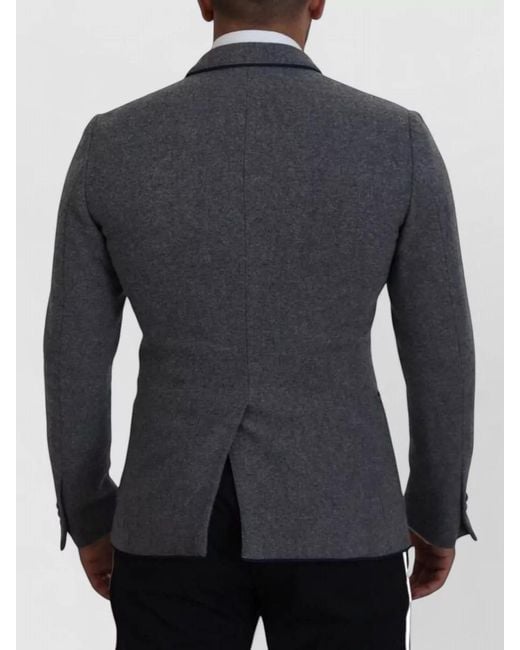Dolce & Gabbana Blue Wool Slim-Fit Blazer for men