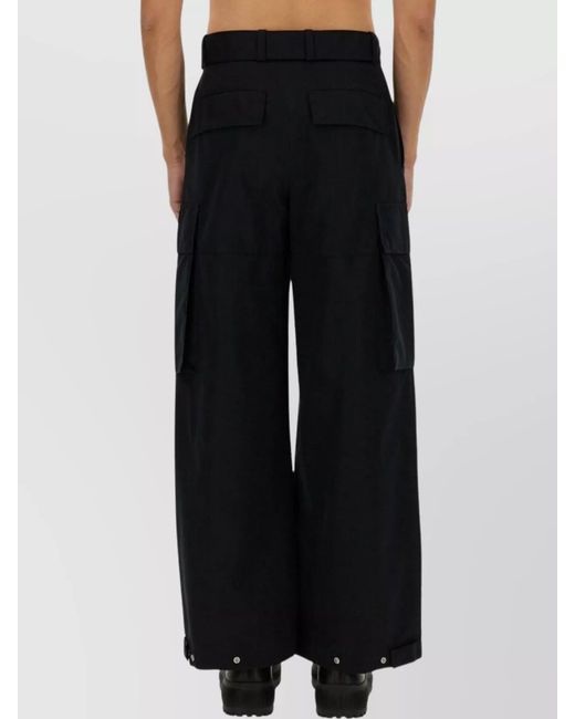 Jil Sander Black Wide-Leg Trousers for men