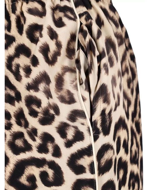 Ermanno Scervino White Animal Print Wide Leg Lightweight Trousers