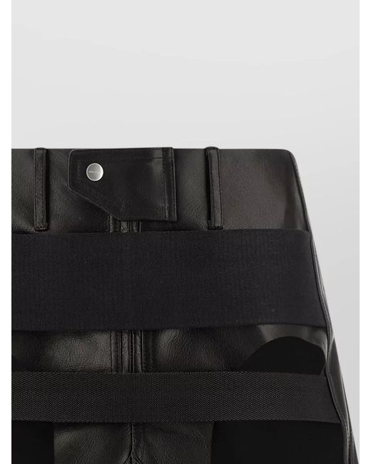 Rick Owens Black Temple Inspired Shorts Zip Pocket Detail