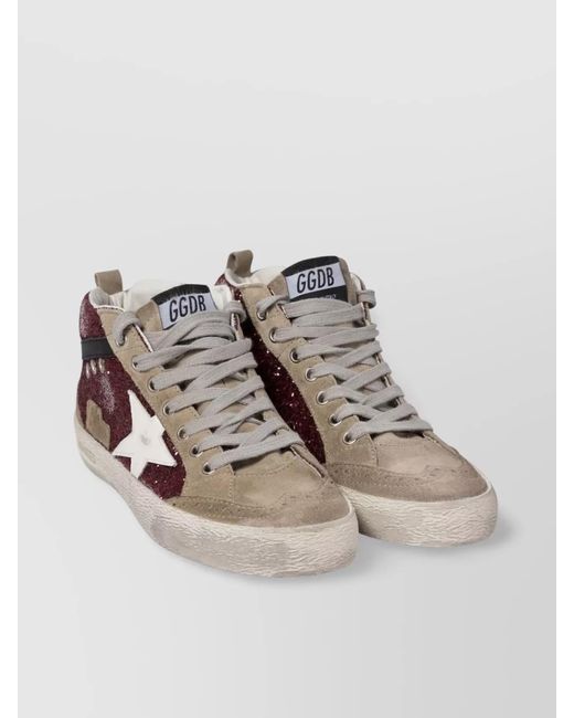 Golden Goose Deluxe Brand Multicolor Leather Glitter High-Top Sneakers