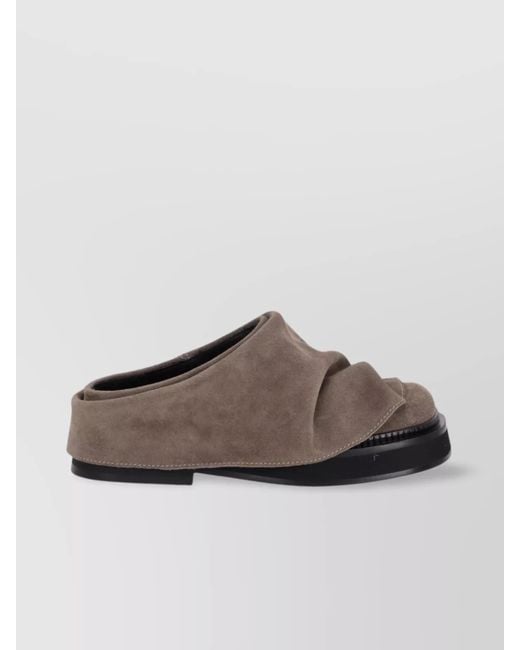 The Attico Brown Suede Leather Mini Robin Slippers