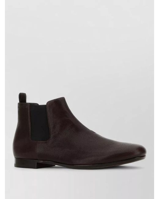 Prada Brown Leather Ankle Boots for men