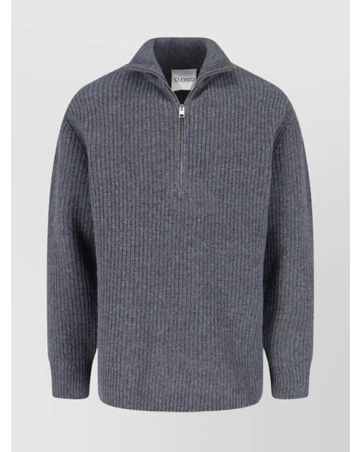 Closed Blue Wool Crewneck Sweatshirt for men