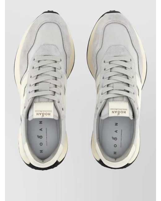 Hogan White Lace Up Sneakers Round Toe Rubber Sole for men