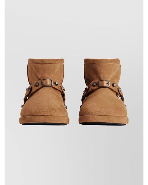 Balenciaga Brown Leather Ankle Boots