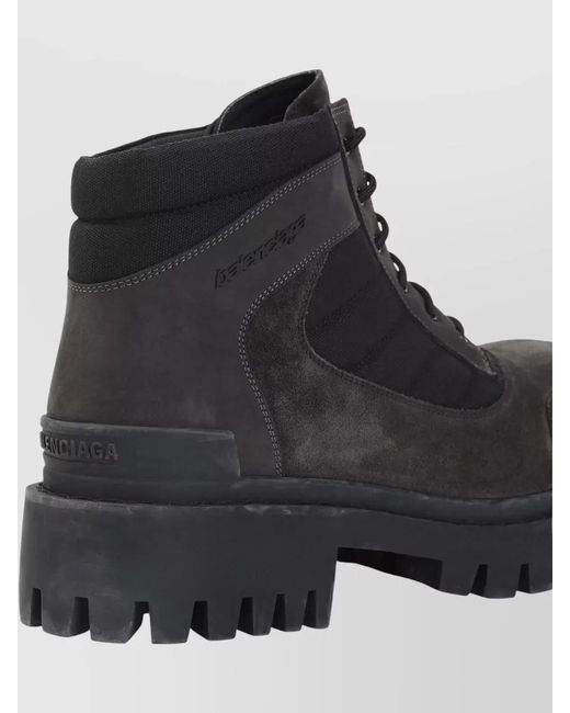 Balenciaga Black Low Ankle Combat Boots Logo Detail for men