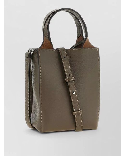 Tod's Brown T Timeless Micro Leather Tote Bag