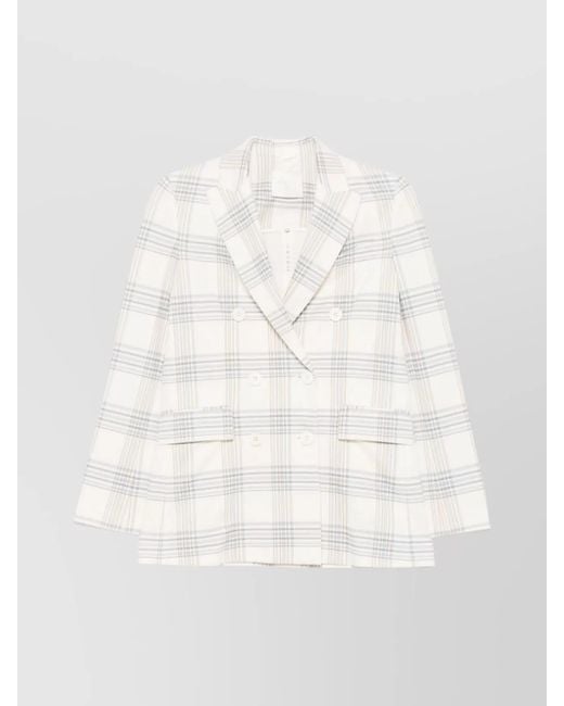 Circolo 1901 White Cotton Double-Breasted Blazer