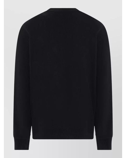 Boss Blue Cotton Logo-Print Sweatshirt for men