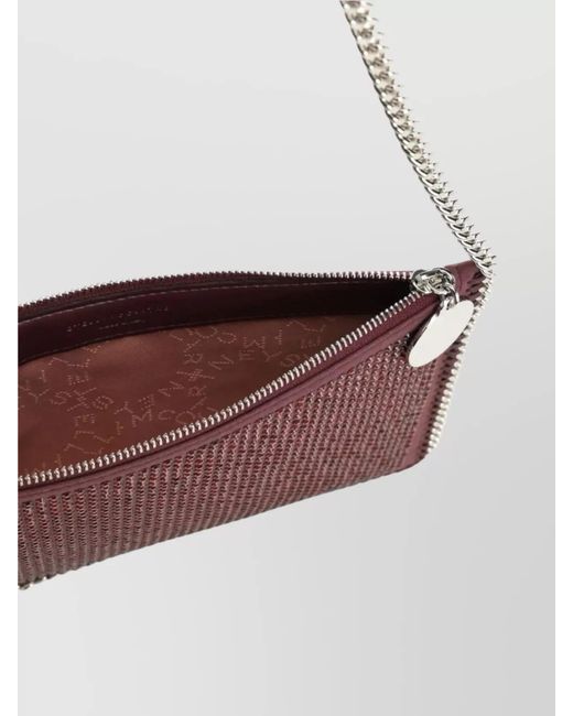 Stella McCartney Purple Falabella Crystal-Embellished Shoulder Bag