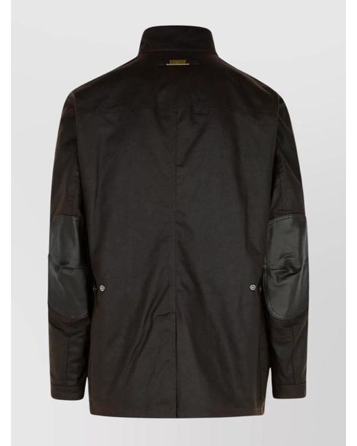 Barbour Black 'Ogston' Waxed Cotton Jacket for men
