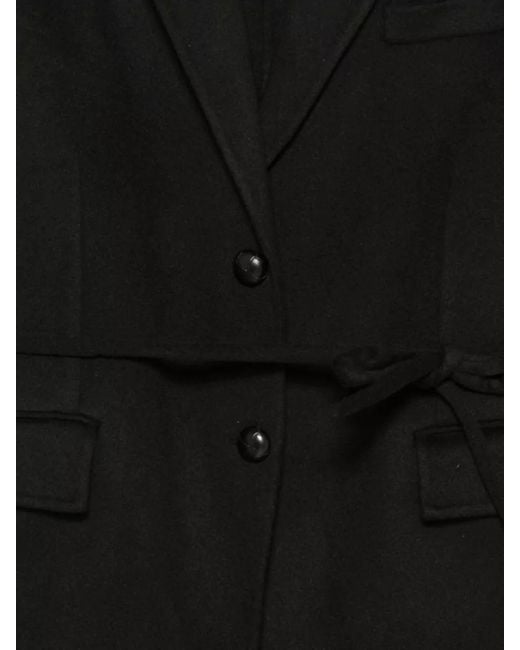 Semicouture Black Corine Wool Tailored Belted Single Breasted Jacket