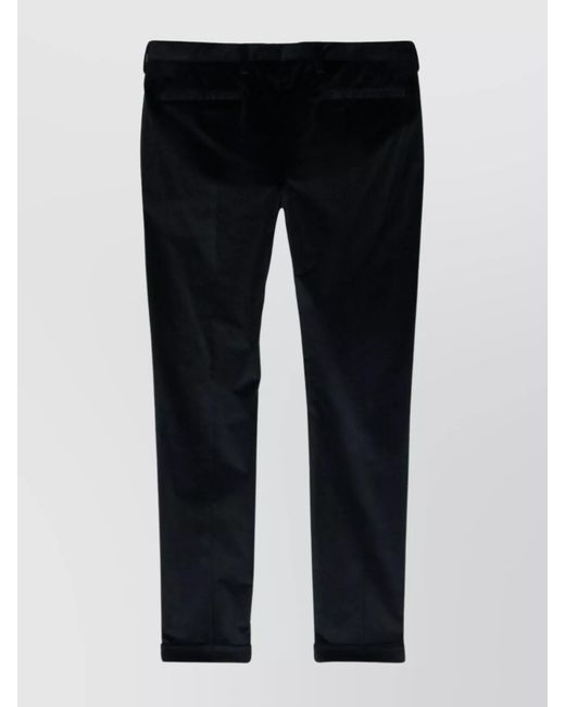 Paul Smith Black Corduroy Mid-Rise Tapered Trousers for men