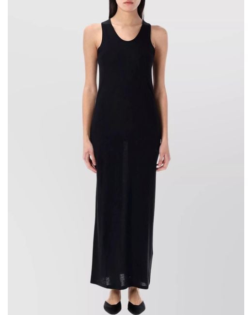 Loulou Black Sleeveless Scoop-Neck Maxi Dress