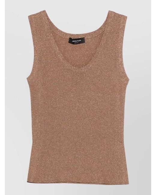 Fabiana Filippi Brown Sleeveless Tank Top