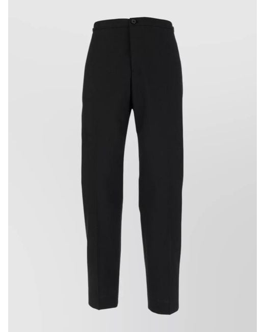 Cellar Door Black Tailored Pants Back Pockets Belt Loops Crease for men